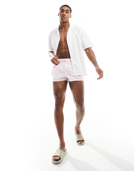 ASOS DESIGN super short swim shorts in pink ASOS