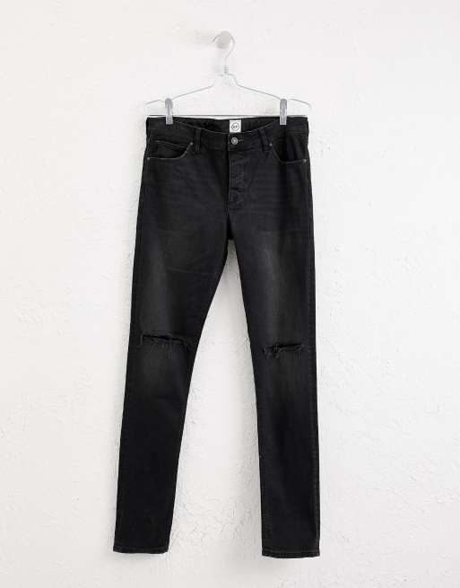 Super Skinny Cargo Jeans With Knee Rips