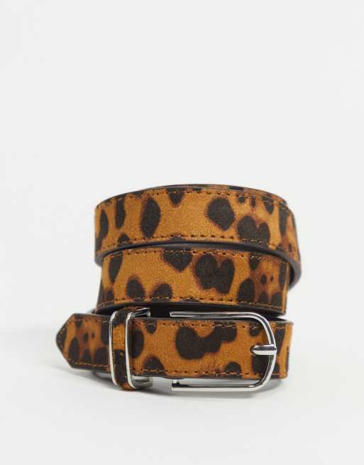 Leopard print skinny outlet belt