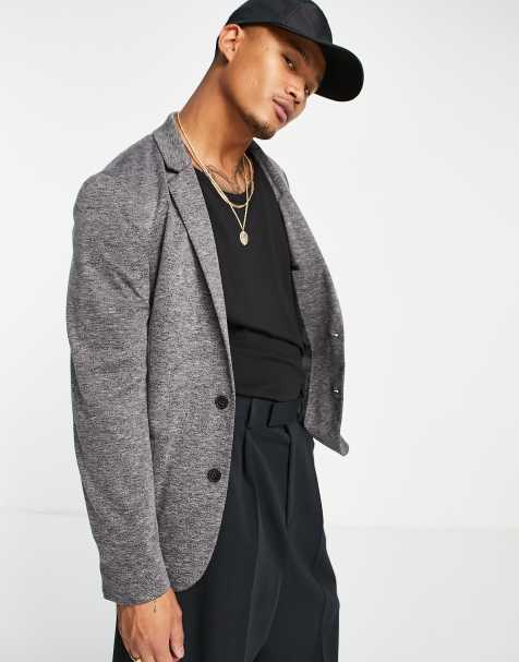 ASOS DESIGN super skinny blazer in jersey in blue - view 1