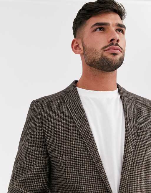 ASOS DESIGN super skinny blazer in navy and black wool mix microcheck ASOS