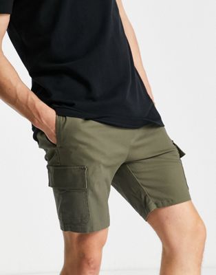 ASOS DESIGN super skinny cargo shorts in khaki