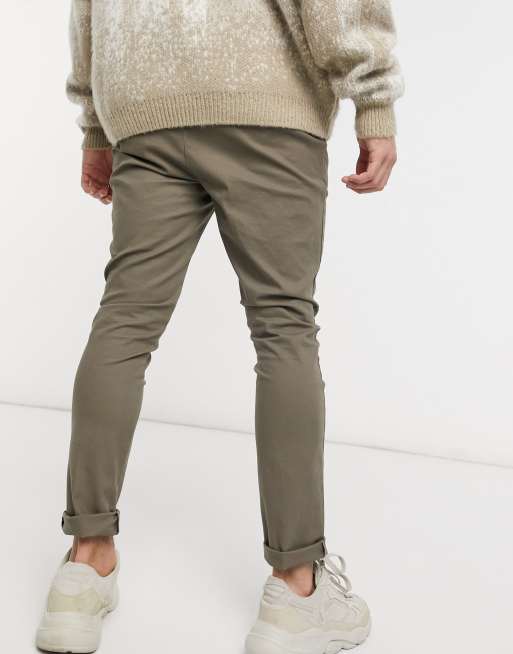 ASOS DESIGN super skinny chinos in ankle length in brown, 2 of 4