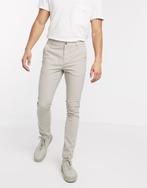 ASOS DESIGN super skinny chinos in beige ASOS