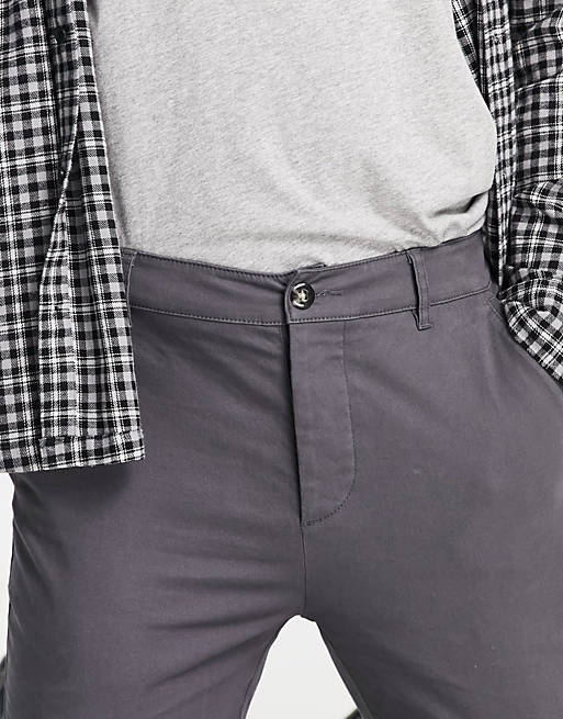 Men super skinny chinos in charcoal 
