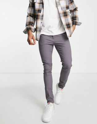 ASOS DESIGN super skinny chinos in charcoal