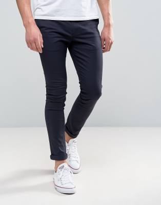 ASOS DESIGN super skinny chinos in navy 