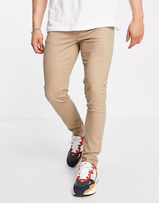 Tall Skinny Fit Chino Trousers Boohoo, 44% OFF