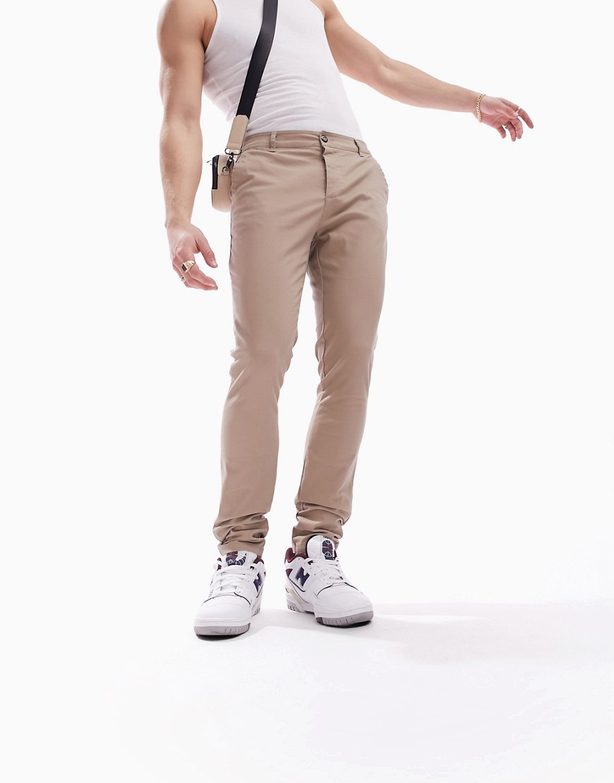 super skinny chinos in stone-Neutral