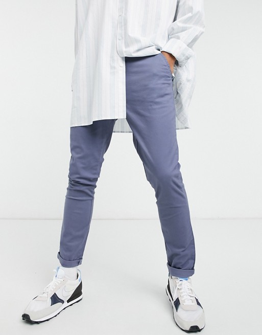 ASOS DESIGN super skinny chinos in washed blue