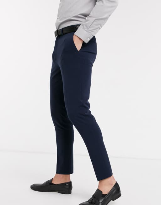 ASOS DESIGN Super skinny crop marinblå finbyxor, 4 av 4