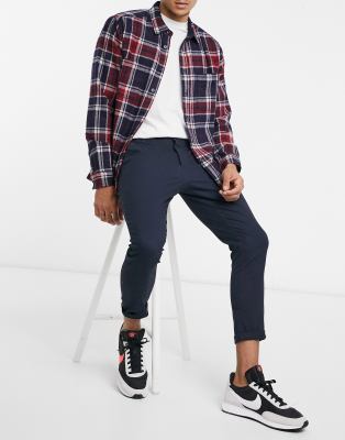 ASOS DESIGN super skinny cropped chinos in navy - ASOS Price Checker