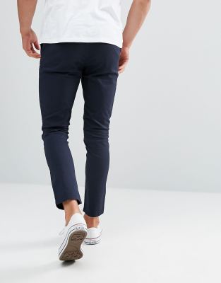 navy cropped chinos