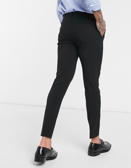 ASOS DESIGN super skinny cropped smart pants in black