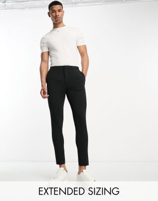 ASOS DESIGN SUPER SKINNY CROPPED SMART PANTS IN BLACK