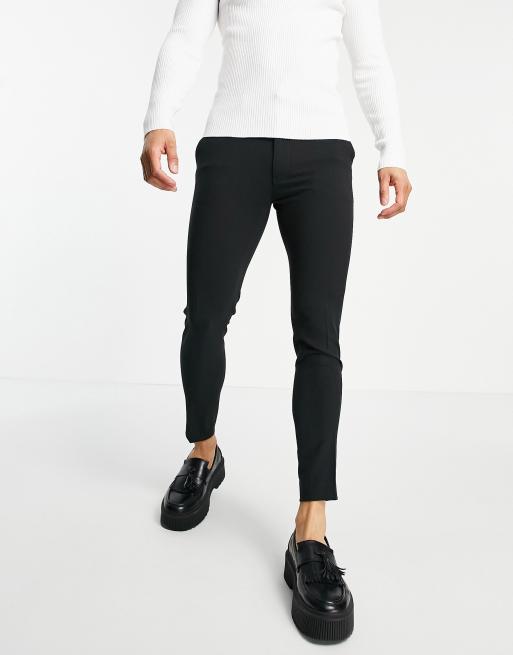 ASOS DESIGN super skinny cropped smart pants in black