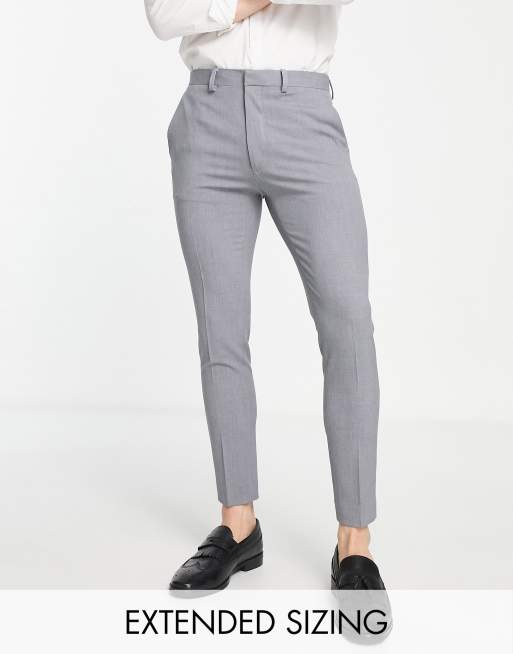 ASOS DESIGN super skinny cropped smart pants in gray