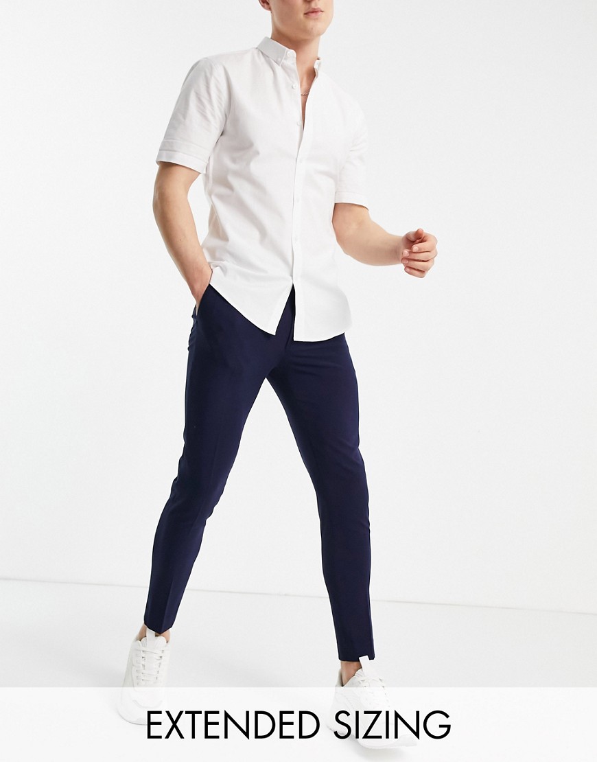 ASOS DESIGN super skinny cropped smart trouser in navy