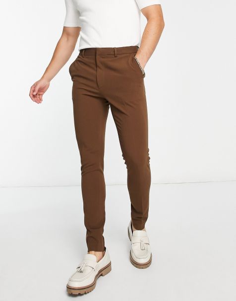 ASOS DESIGN - Super skinny elegante bukser i chokoladebrun - view 1