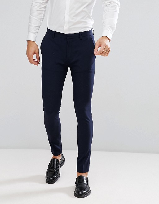 ASOS DESIGN super skinny fit suit trousers in navy | ASOS