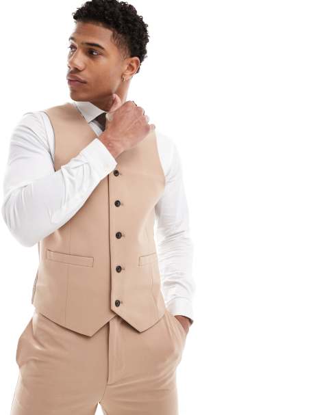 ASOS DESIGN - Super skinny gilet in donker stone - view 1