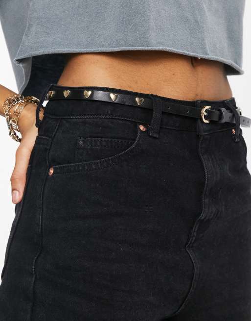 Black jeans clearance with belt