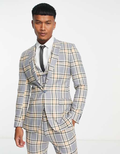 Brushed check jacket sale