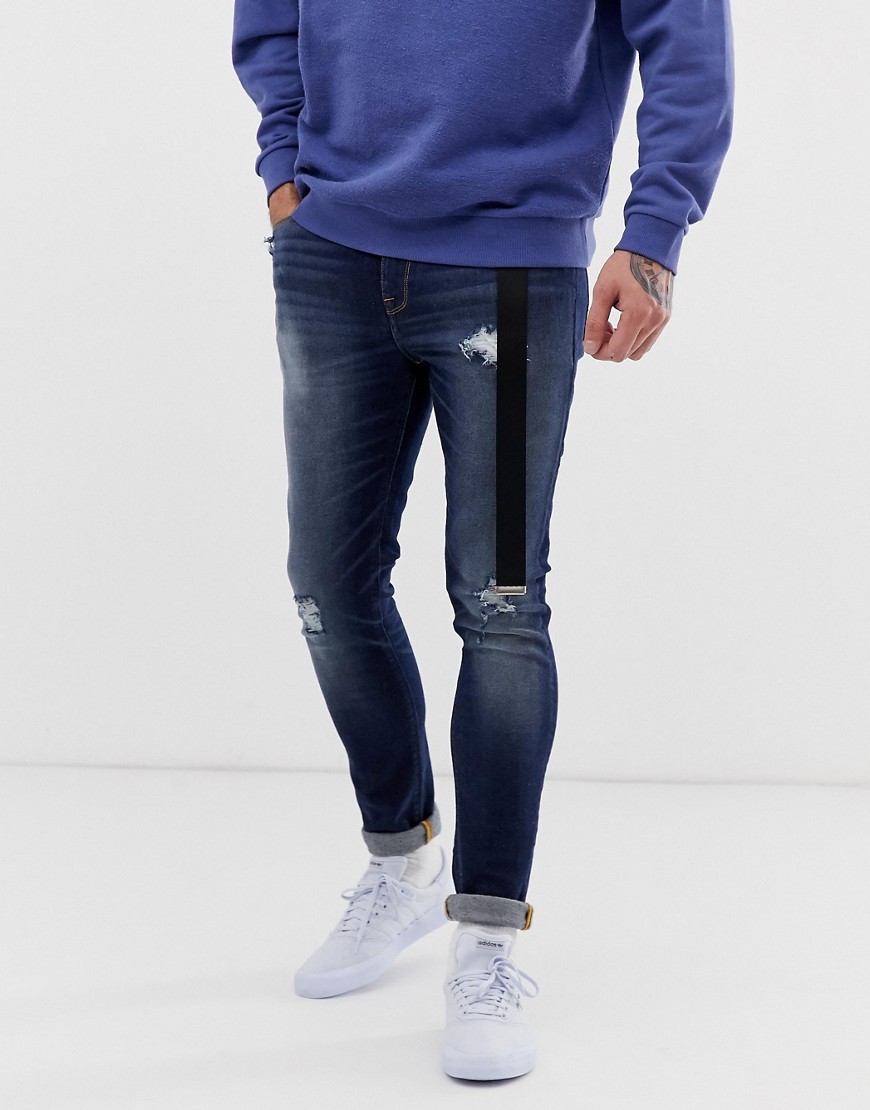 ASOS DESIGN - Super skinny jeans i dark wash blå