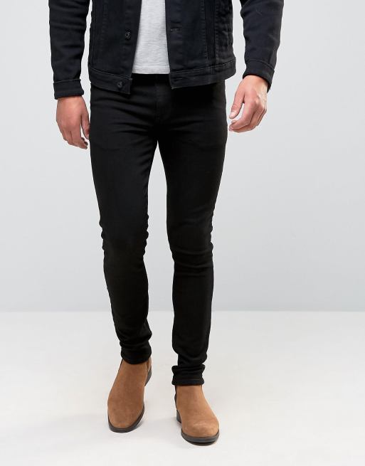 Hollister Destroy Super Skinny Jeans in Black for Men