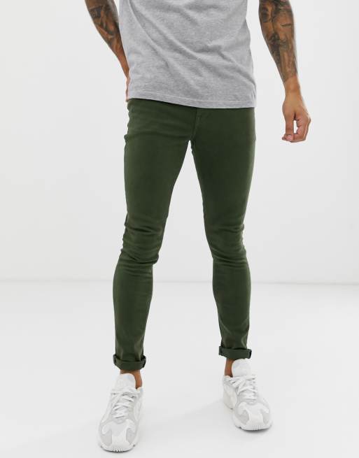 ASOS Collection Asos Green Coated Coloured Skinny Jeans