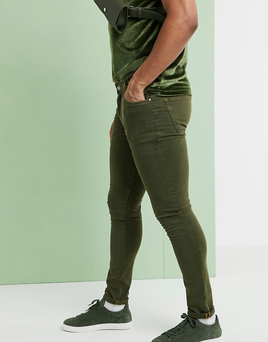 ASOS DESIGN super skinny jeans in khaki-Green