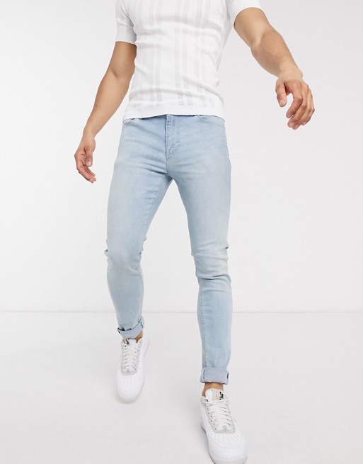 ASOS DESIGN super skinny jeans in light wash blue