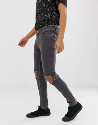 open knee black jeans