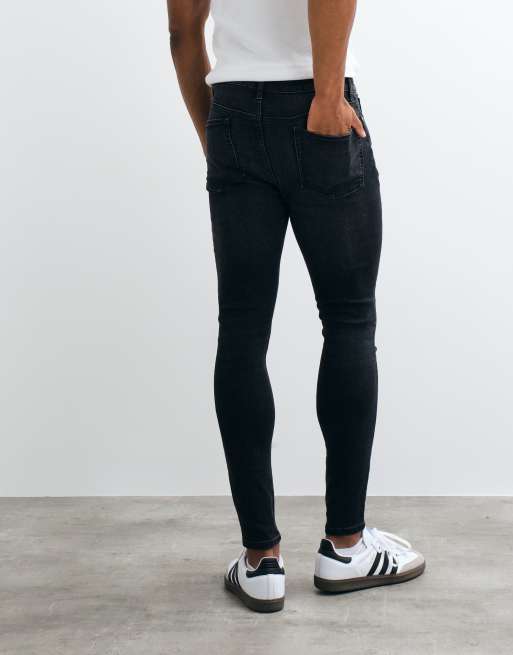ASOS DESIGN super skinny jeans van power stretch denim in gewassen zwart, 2 van 5