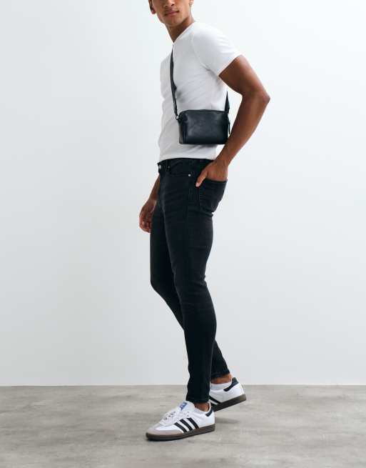 ASOS DESIGN super skinny jeans van power stretch denim in gewassen zwart, 3 van 5