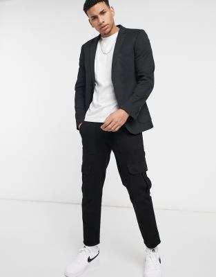 asos black and white blazer