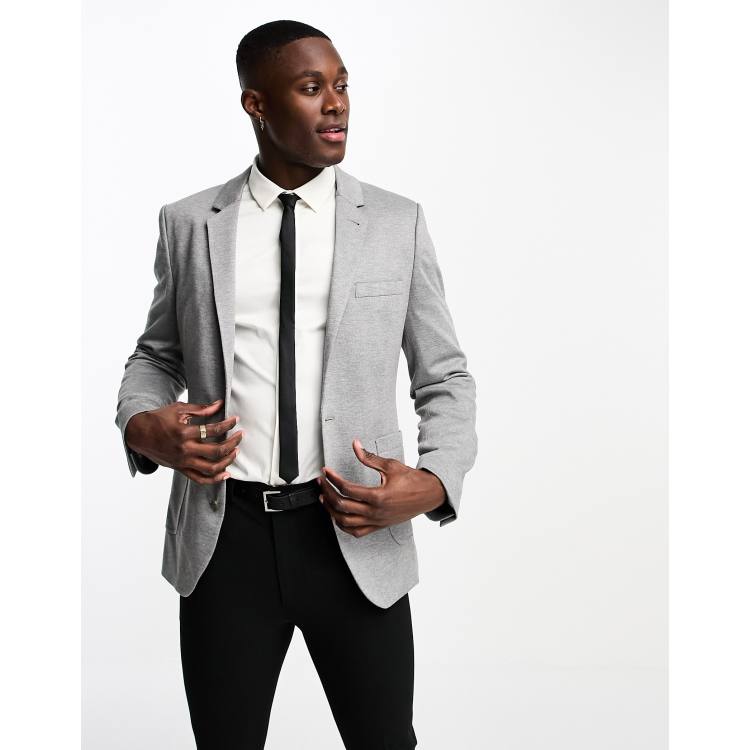 Mens grey jersey outlet blazer