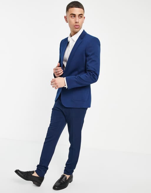 Asos men's navy on sale blazer