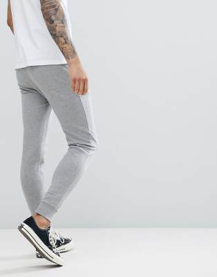 mens grey super skinny joggers