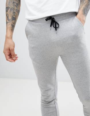 mens super skinny black joggers