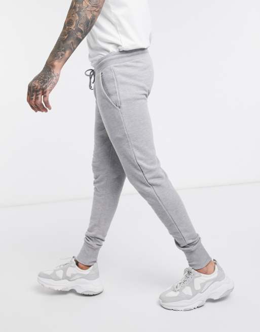 ASOS DESIGN skinny joggers in grey marl