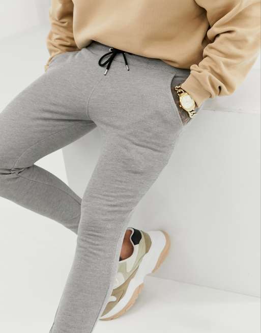 Mens super skinny grey joggers sale