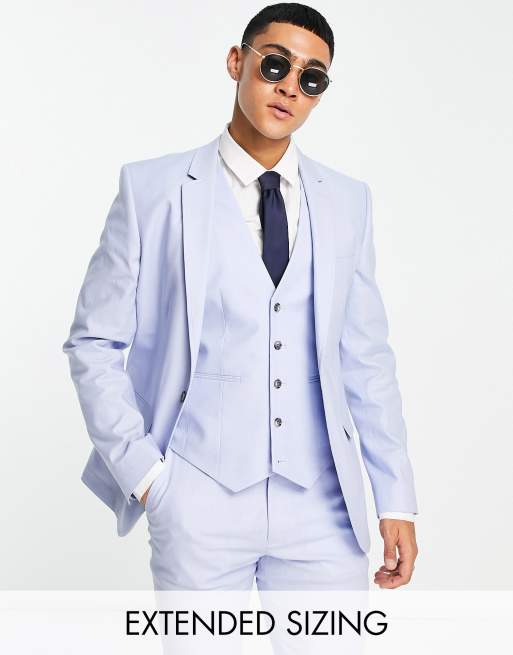 Blue Cotton-Linen Wedding Suit