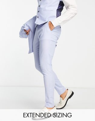 ASOS DESIGN super skinny linen mix suit trousers in blue - ASOS Price Checker