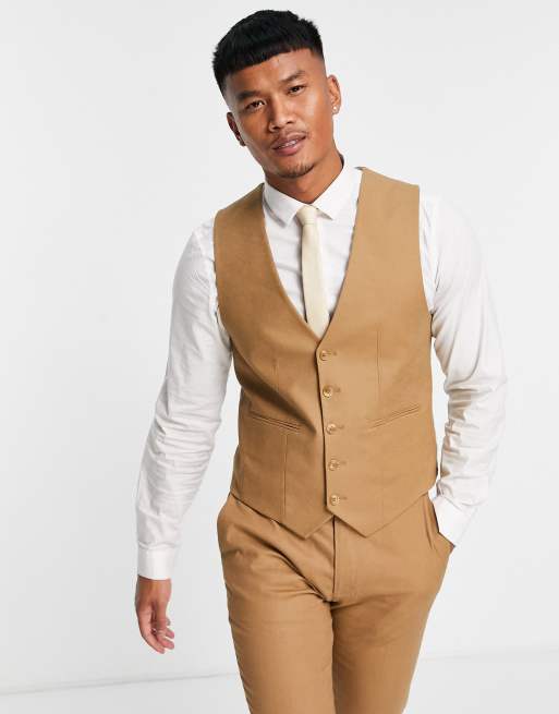 Mens tan store dress vest