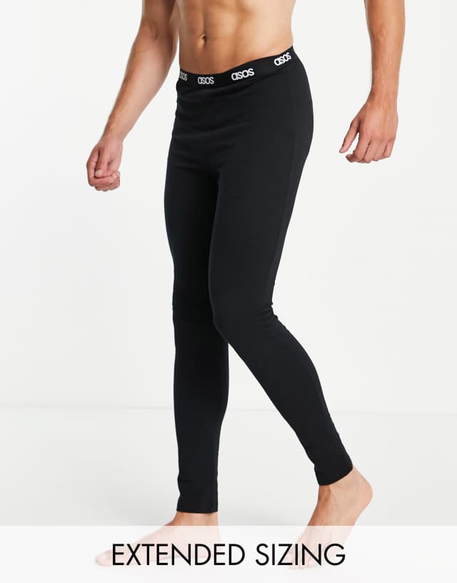 ASOS DESIGN super skinny lounge bottoms in black with branded waistband