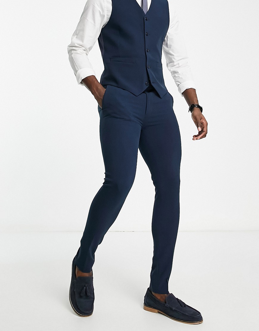Asos Design Super Skinny Mix And Match Suit Pants In Navy