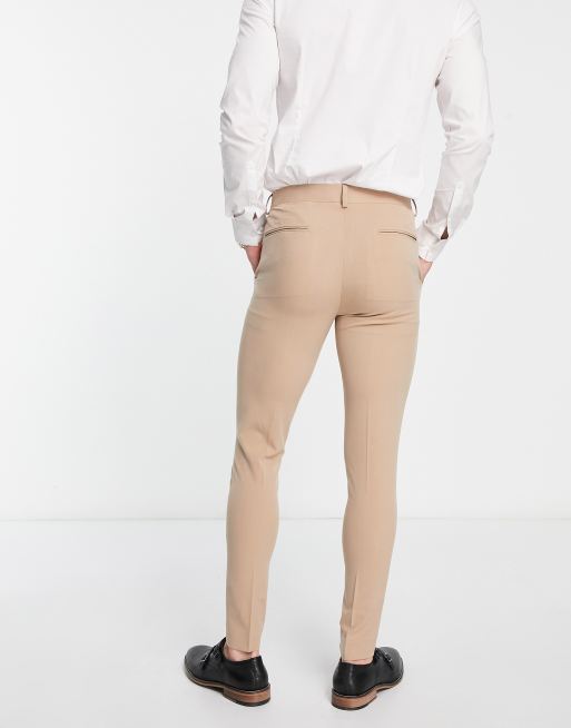 ASOS DESIGN super skinny mix and match suit trousers in beige, 2 of 4