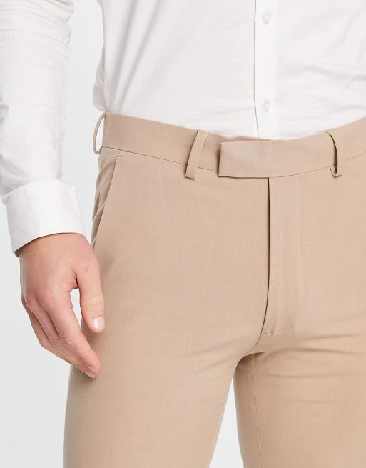 ASOS DESIGN super skinny mix and match suit trousers in beige, 3 of 4