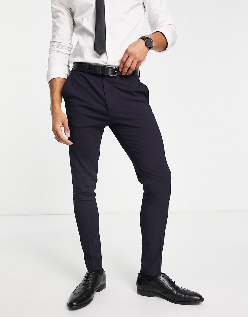 ASOS DESIGN super skinny mix and match suit trousers in navy-Green